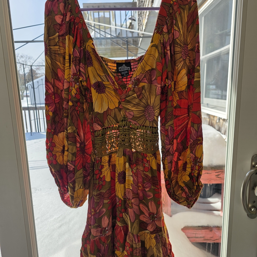 Angie Multicolor Floral Long Sleeve Dress